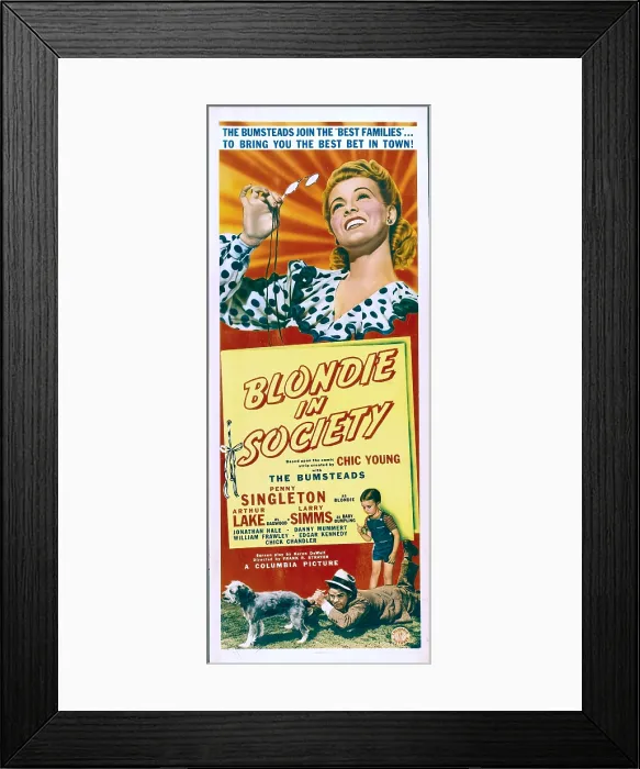 Framed Print : BLONDIE IN SOCIETY, top: Penny Singleton, bottom from left: Arthur Lake, Larry Simms, 1941