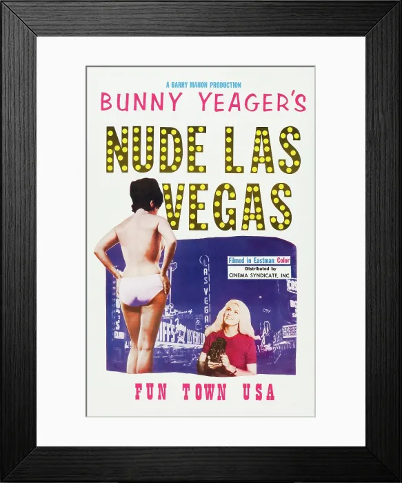 Framed Print : BUNNY YEAGER'S NUDE LAS VEGAS, poster art, Bunny Yeager (right), 1964