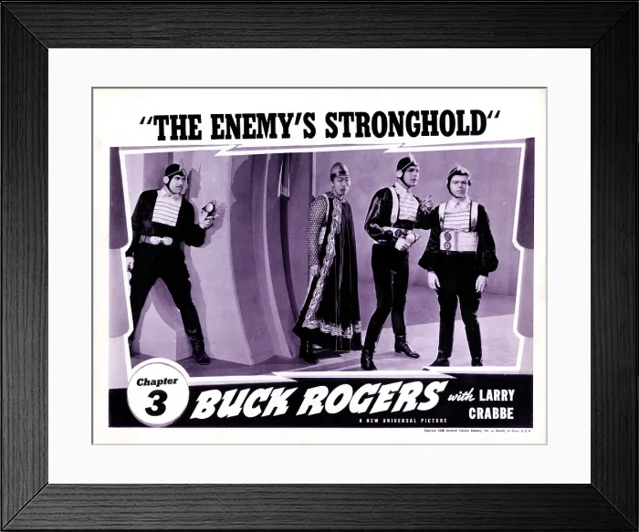 Framed Print : BUCK ROGERS, US lobbycard, Chapter 3 The Enemy's Stronghold, lobbycard, from left: Reed Howes, Philson Ahn, Buster Crabbe, Jackie Moran, 1939 Framed Print : BUCK ROGERS, US lobbycard, Chapter 3 The Enemy's Stronghold, lobbycard, from left: Reed Howes, Philson Ahn, Buster Crabbe, Jackie Moran, 1939