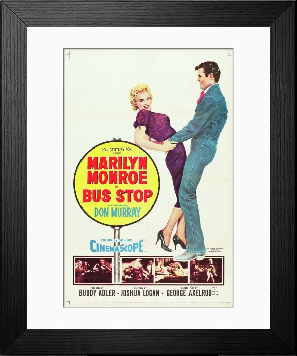 Framed Print : BUS STOP, l-r: Marilyn Monroe, Don Murray on U.S. poster art, 1956, TM and Copyright 20th Century Fox Film Corp. All rights reserved. / courtesy Everett Collection
