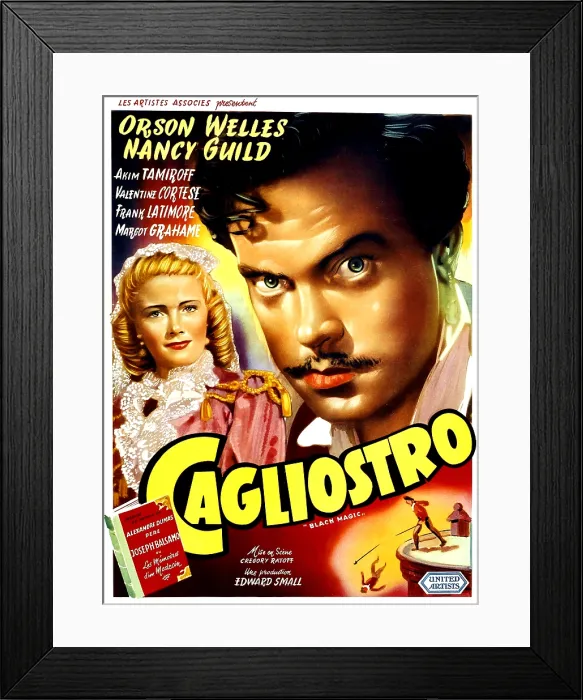 Framed Print : BLACK MAGIC, (aka CAGLIOSTRO'), from left: Nancy Guild, Orson Welles; Belgian poster art, 1949 Framed Print : BLACK MAGIC, (aka CAGLIOSTRO'), from left: Nancy Guild, Orson Welles; Belgian poster art, 1949