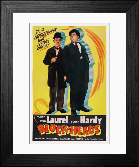 Framed Print : BLOCK-HEADS, US poster, top from left: Stan Laurel, Oliver Hardy, 1938