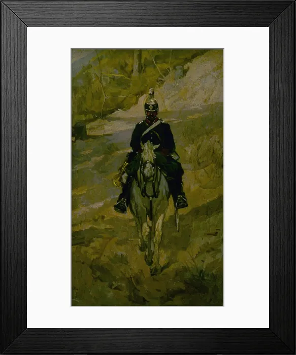 Framed Print : Soldier on horseback (Soldato a cavallo), by Giovanni Fattori, c
