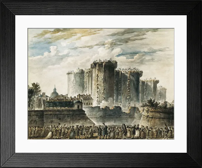 Framed Print : HOUL, Jean-Pierre-Louis-Laurent (1735-1813). Destruction of the Bastille on July 1789. Gouache. FRANCE. Paris. Muse Carnavalet (Carnavalet Museum)