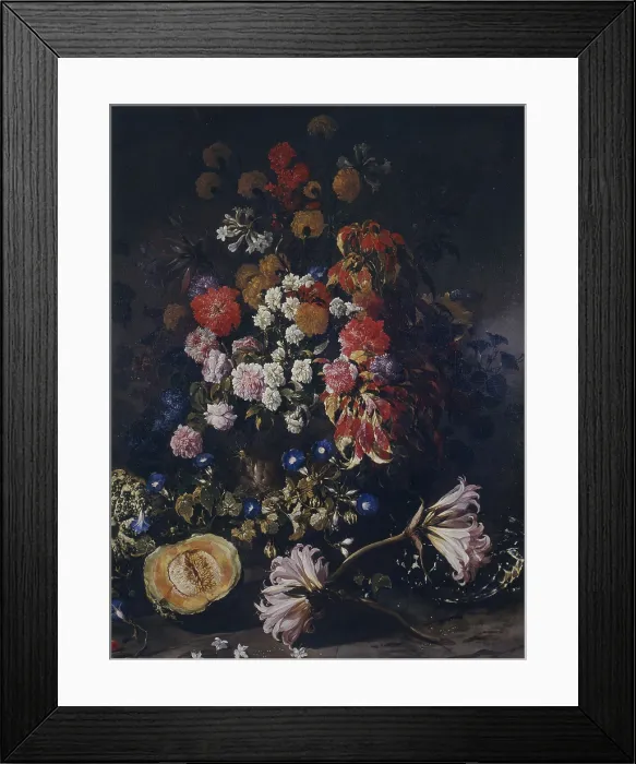 Framed Print : Flowers and Crystal Cup (Fiori con coppa di cristallo), by Paolo Porpora, c Framed Print : Flowers and Crystal Cup (Fiori con coppa di cristallo), by Paolo Porpora, c