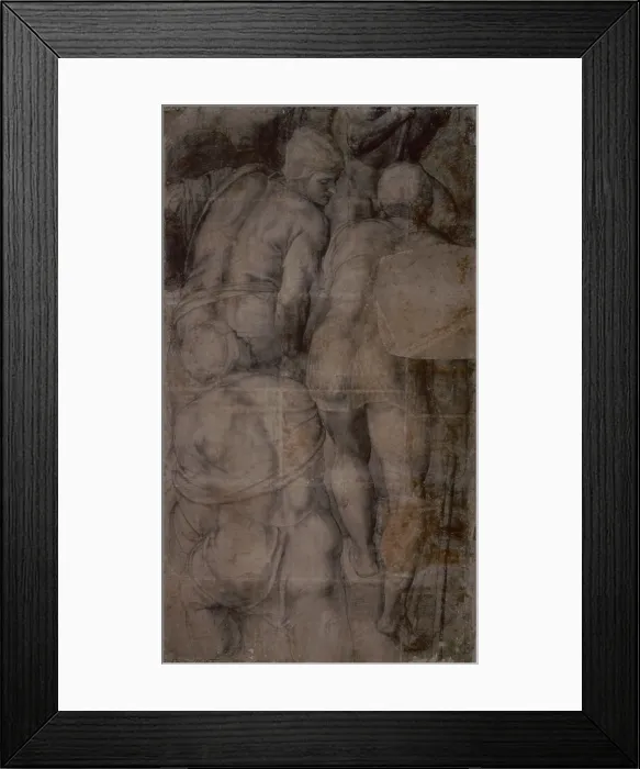Framed Print : Group of armigers (Gruppo di armigeri), by Michelangelo Buonarroti, c