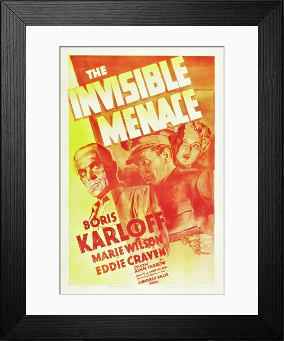 Framed Print : THE INVISIBLE MENACE, from left: Boris Karloff, Eddie Craven, Marie Wilson, 1938 Framed Print : THE INVISIBLE MENACE, from left: Boris Karloff, Eddie Craven, Marie Wilson, 1938
