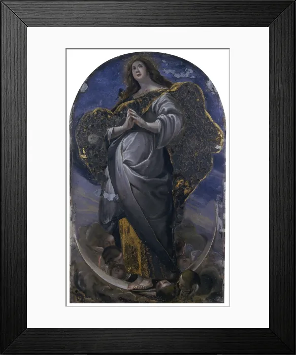Framed Print : Immaculate (Immacolata), by unknown artist, 17th Century, glass painting - Italy, Campania, Naples, Saint Martin Museum, inv. 10265. Whole artwork view