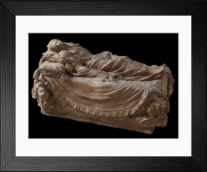 Framed Print : The Veiled Christ (Cristo velato), by Antonio Corradini, 1750-1752, 18th Century, earthenware, 28 x 58 x 29 cm - Italy, Campania, Naples, Saint Martin Museum. Whole artwork view Framed Print : The Veiled Christ (Cristo velato), by Antonio Corradini, 1750-1752, 18th Century, earthenware, 28 x 58 x 29 cm - Italy, Campania, Naples, Saint Martin Museum. Whole artwork view