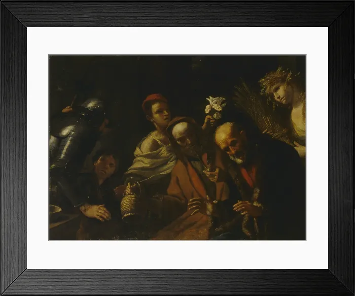 Framed Print : The ages of man (Le et dell'uomo), by Mattia Preti, c.1675-1699, 17th Century, oil on canvas, 126 x 177 cm - Italy, Campania, Naples, Saint Martin Museum. Whole artwork view