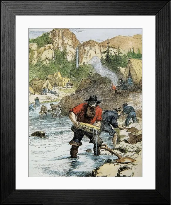 Framed Print : United States (1849). Gols seekers. Engraving. Private Collection. AISA / Everett Collection**US SALES ONLY** Framed Print : United States (1849). Gols seekers. Engraving. Private Collection. AISA / Everett Collection**US SALES ONLY**
