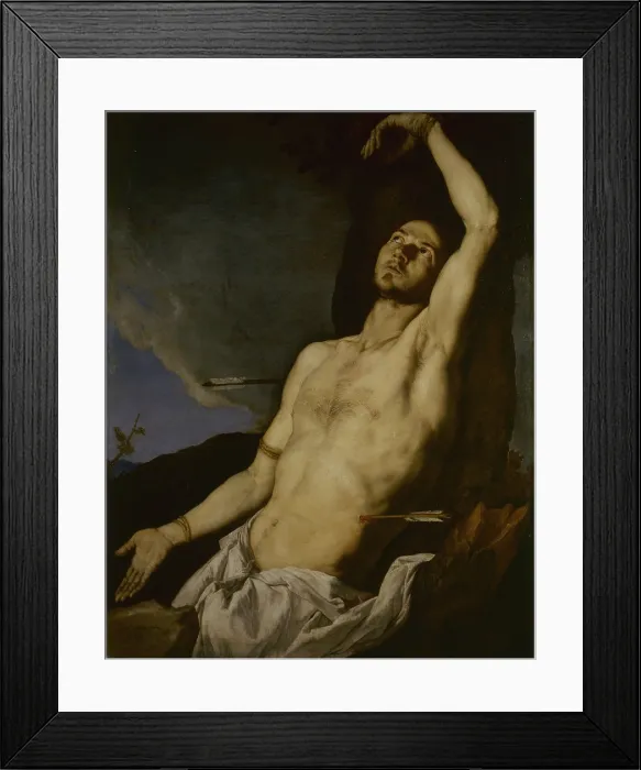 Framed Print : Saint Sebastian (San Sebastin), by Jusepe de Ribera know as Spagnoletto, 1651, 17th Century, oil on canvas, 125 x 100 cm. - Italy, Campania, Naples, Saint Martin Museum