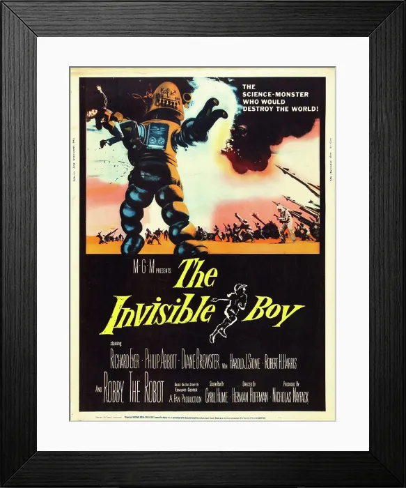 Framed Print : THE INVISIBLE BOY, Robby the Robot, 1957