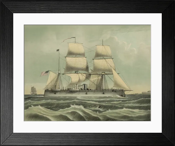 Framed Print : USS New Ironsides was a wooden-hulled broadside ironclad. She was named after the classic USS Ironsides of the War of 1812