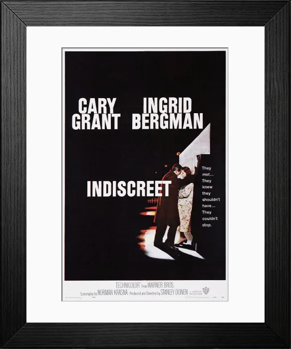 Framed Print : INDISCREET, US poster art, from left: Cary Grant, Ingrid Bergman, 1958 Framed Print : INDISCREET, US poster art, from left: Cary Grant, Ingrid Bergman, 1958