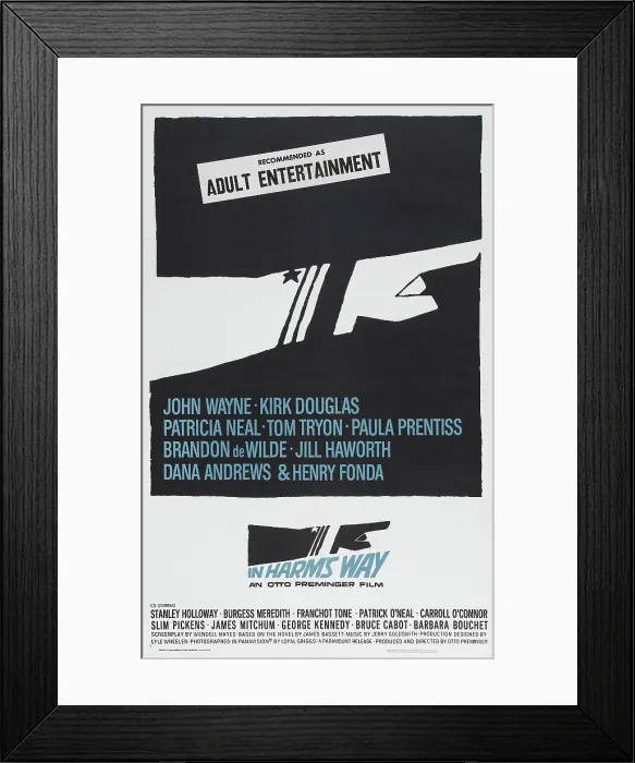 Framed Print : IN HARM'S WAY, US poster art, 1965 Framed Print : IN HARM'S WAY, US poster art, 1965