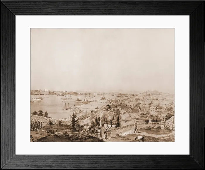 Framed Print : Blockade runners and other shipping in St. George's Harbor, Bermuda, during the US Civil War, 1861-65 (BSLOC_2018_8_50)