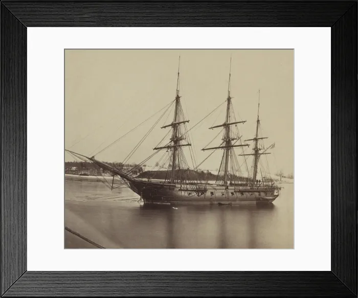 Framed Print : The USS Macedonian, a three-masted, wooden-hulled, sailing frigate of the US Navy, with 36 guns Framed Print : The USS Macedonian, a three-masted, wooden-hulled, sailing frigate of the US Navy, with 36 guns