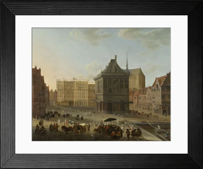 Framed Print : The Dam in Amsterdam, and New Town Hall Under Construction, attrib. to Jacob van der Ulft, 1652-89. Dutch painting, oil on canvas Framed Print : The Dam in Amsterdam, and New Town Hall Under Construction, attrib. to Jacob van der Ulft, 1652-89. Dutch painting, oil on canvas