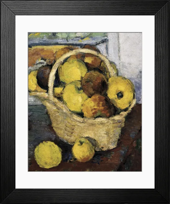 Framed Print : CEZANNE, Paul (1839-1906). Still Life with Tureen. 1895. Right central detail of the basket with fruits. Post-Impressionism. Oil on canvas. FRANCE. Paris