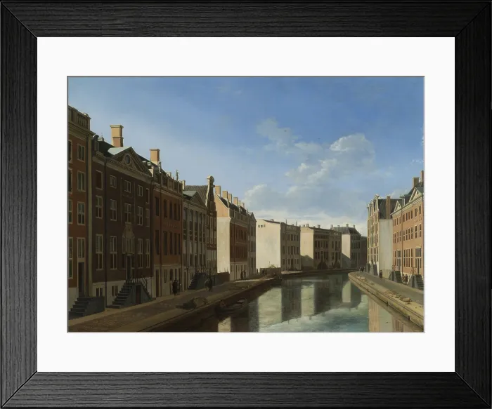 Framed Print : Golden Bend in the Herengracht, by Gerrit Berckheyde, 1671-72, Dutch painting, oil on panel