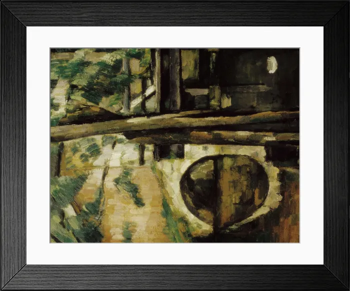 Framed Print : CEZANNE, Paul (1839-1906). The Bridge of Maincy (Le pont de Maincy). 1879. Left detail. Also known as Brigde of Mennecy. Post-Impressionism. Oil on canvas. FRANCE. Paris