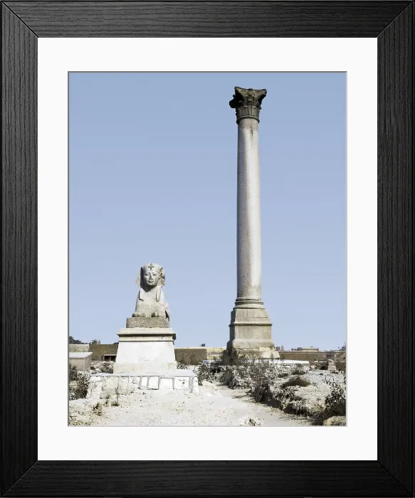 Framed Print : EGYPT. ALEXANDRIA. Alexandria. Pompey's column and remains of the Serapeium Temple. Egyptian art. Ptolemaic period. AISA / Everett Collection**US SALES ONLY**