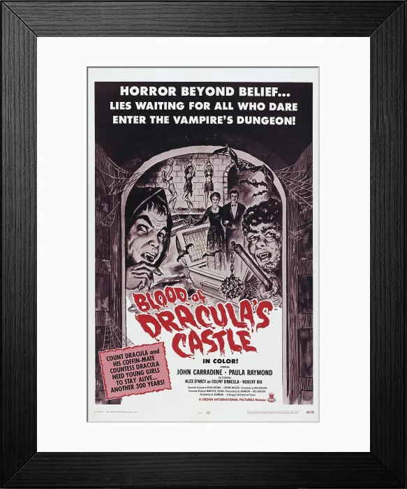 Framed Print : BLOOD OF DRACULA'S CASTLE, US poster, 1969