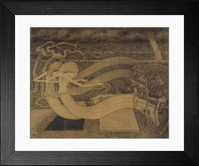 Framed Print : O Grave, Where is Thy Victory?, but Jan Toorop, 1892, Dutch drawing, chalk on paper