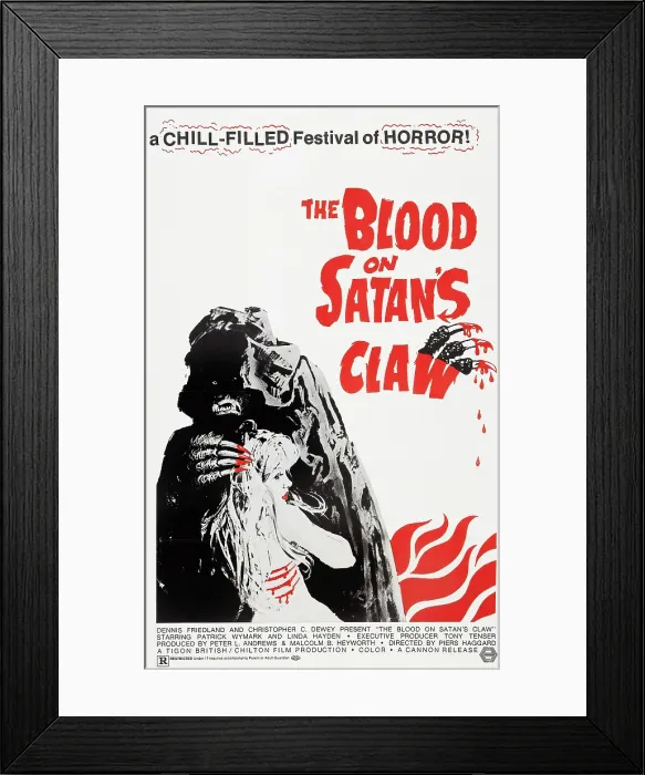Framed Print : THE BLOOD ON SATAN'S CLAW, poster art, 1971
