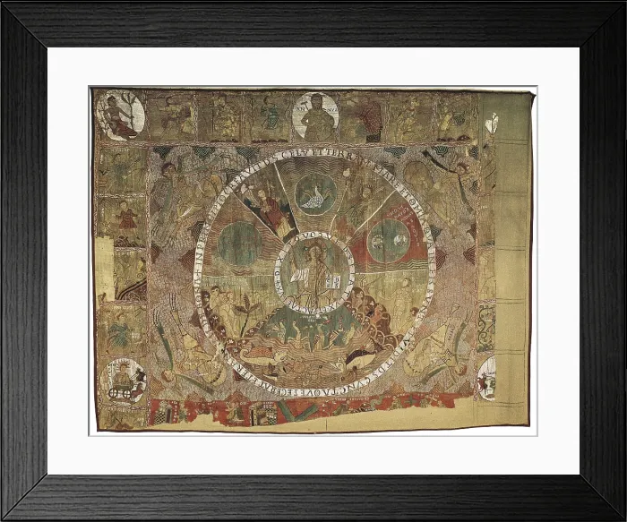 Framed Print : Tapestry of Creation. 1st half 12th c. Romanesque art. Tapestry. SPAIN. Gerona. Cathedral's Treasure-Capitular Museum. AISA / Everett Collection**US SALES ONLY**