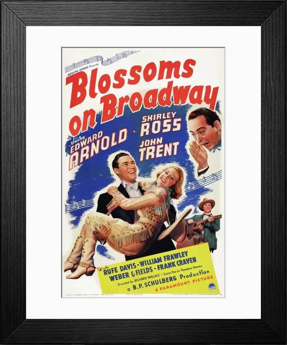Framed Print : BLOSSOMS ON BROADWAY, US poster art, from left: John Trent, Shirley Ross, Edward Arnold, 1937