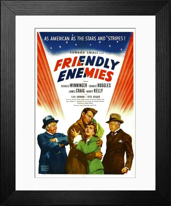 Framed Print : FRIENDLY ENEMIES, from left: Charles Winninger, James Craig, Nancy Kelly, Charlie Ruggles, 1942 Framed Print : FRIENDLY ENEMIES, from left: Charles Winninger, James Craig, Nancy Kelly, Charlie Ruggles, 1942