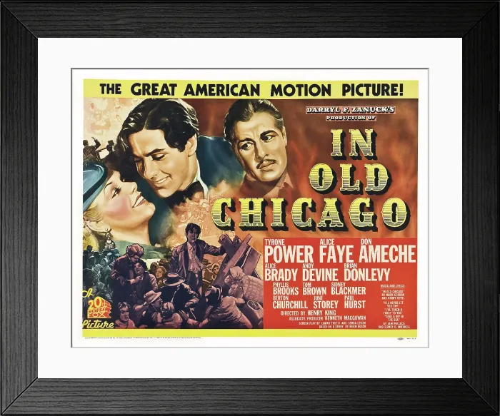 Framed Print : IN OLD CHICAGO, from left: Alice Faye, Tyrone Power, Don Ameche, 1937, TM and Copyright 20th Century Fox Film Corp. All rights reserved. / courtesy Everett Collection