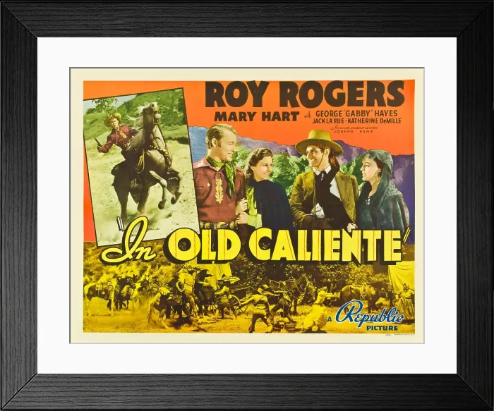 Framed Print : IN OLD CALIENTE, inset: Roy Rogers, far left: Roy Rogers, second from left: Mary Hart, 1939