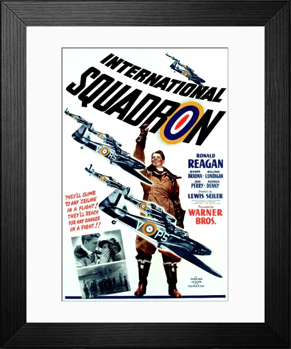 Framed Print : INTERNATIONAL SQUADRON, Ronald Reagan (center), 1941 Framed Print : INTERNATIONAL SQUADRON, Ronald Reagan (center), 1941