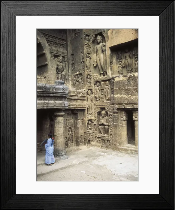 Framed Print : INDIA. MAHARASHTRA. Ajanta. Ajanta Caves. Ajanta Caves. Buddhist Shrine. Cave n. 19. AISA / Everett Collection**US SALES ONLY**
