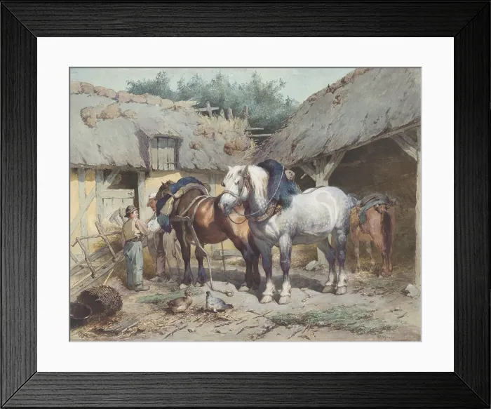 Framed Print : Horses at a Stable, by Wouter Verschuur, c. 1870-1900, Dutch painting, watercolor on paper Framed Print : Horses at a Stable, by Wouter Verschuur, c. 1870-1900, Dutch painting, watercolor on paper