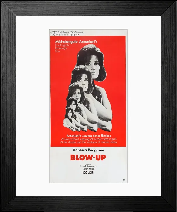 Framed Print : BLOWUP, (aka BLOW UP, aka BLOW-UP), Vanessa Redgrave on poster art, 1966