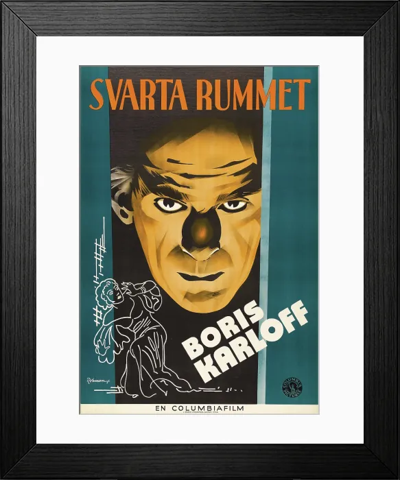Framed Print : THE BLACK ROOM, (aka SVARTA RUMMET), Swedish poster art, 1935