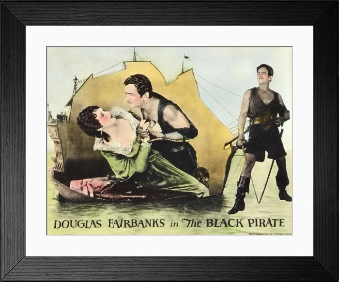 Framed Print : THE BLACK PIRATE, l-r: Billie Dove, Douglas Fairbanks on lobbycard, 1926 Framed Print : THE BLACK PIRATE, l-r: Billie Dove, Douglas Fairbanks on lobbycard, 1926