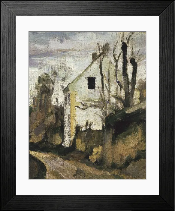 Framed Print : CEZANNE, Paul (1839-1906). Village Road, Auvers. 1872 - 1873. Right-hand upper detail of the house. Post-Impressionism. Oil on canvas. FRANCE. Paris