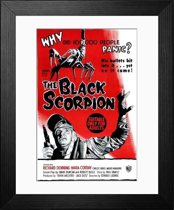 Framed Print : THE BLACK SCORPION, bottom: Richard Denning; Australian poster, 1957
