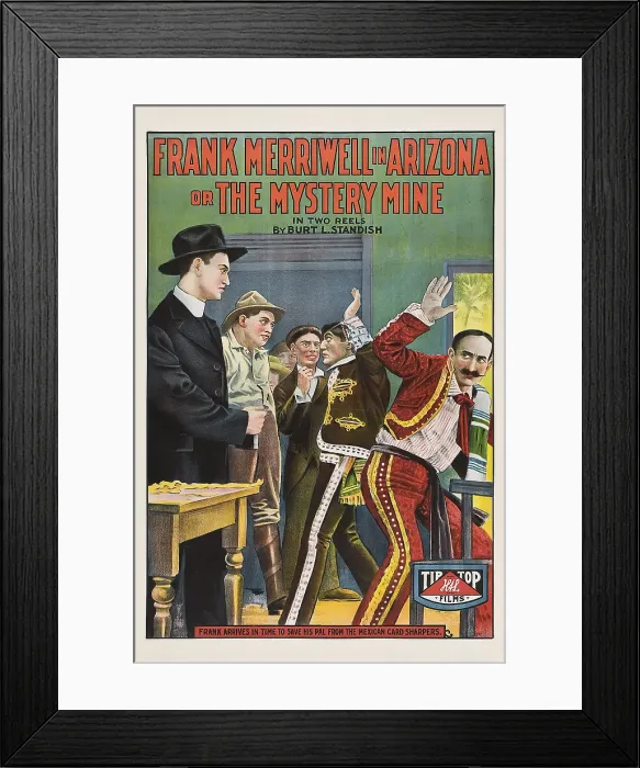 Framed Print : FRANK MERRIWELL IN ARIZONA; OR, THE MYSTERY MINE, poster art, 1910 Framed Print : FRANK MERRIWELL IN ARIZONA; OR, THE MYSTERY MINE, poster art, 1910