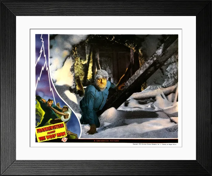 Framed Print : FRANKENSTEIN MEETS THE WOLF MAN, main image: Lon Chaney Jr as the Wolf Man, 1943