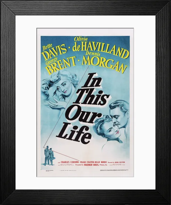 Framed Print : IN THIS OUR LIFE, US poster art, from left: Dennis Morgan, Bette Davis, Olivia deHavilland, George Brent, 1942