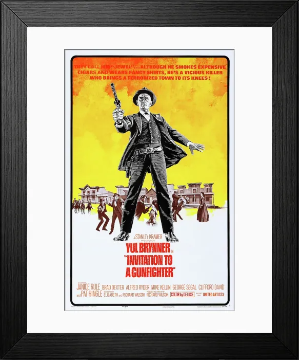 Framed Print : INVITATION TO A GUNFIGHTER, US poster art, Yul Brynner, 1964