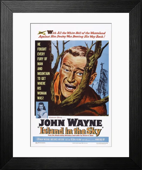 Framed Print : ISLAND IN THE SKY, US poster art, John Wayne, 1953