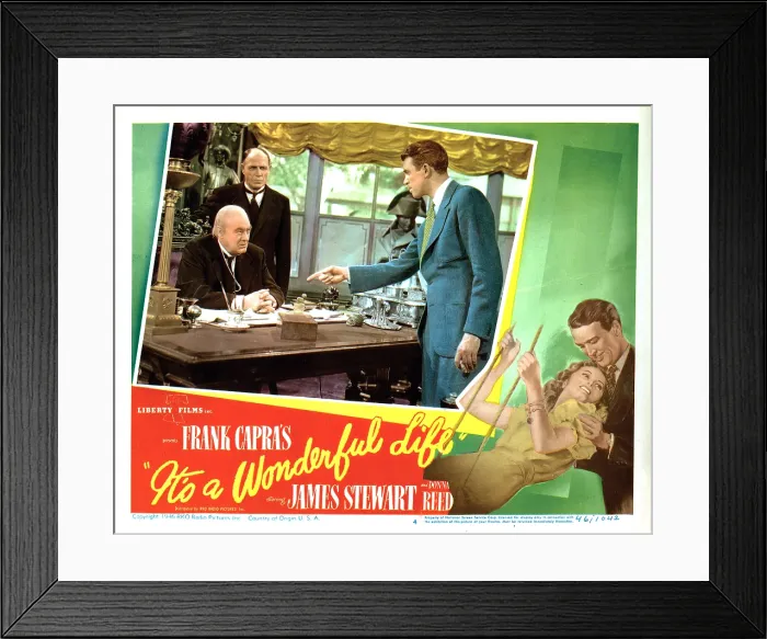 Framed Print : IT'S A WONDERFUL LIFE, top from left: Lionel Barrymore, James Stewart, bottom from left: Donna Reed, James Stewart, 1946 Framed Print : IT'S A WONDERFUL LIFE, top from left: Lionel Barrymore, James Stewart, bottom from left: Donna Reed, James Stewart, 1946