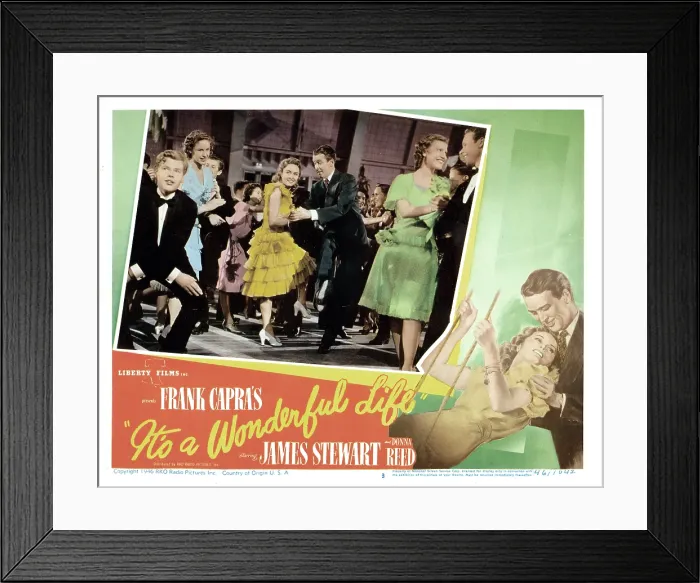 Framed Print : IT'S A WONDERFUL LIFE, center from left: Donna Reed, James Stewart, bottom from left: Donna Reed, James Stewart, 1946